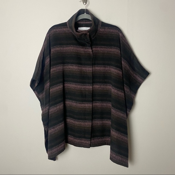 Cupcakes & Cashmere Stevie Wool Blend Zip Up Blanket Coat Jacket Cape Size Small - Picture 8 of 10